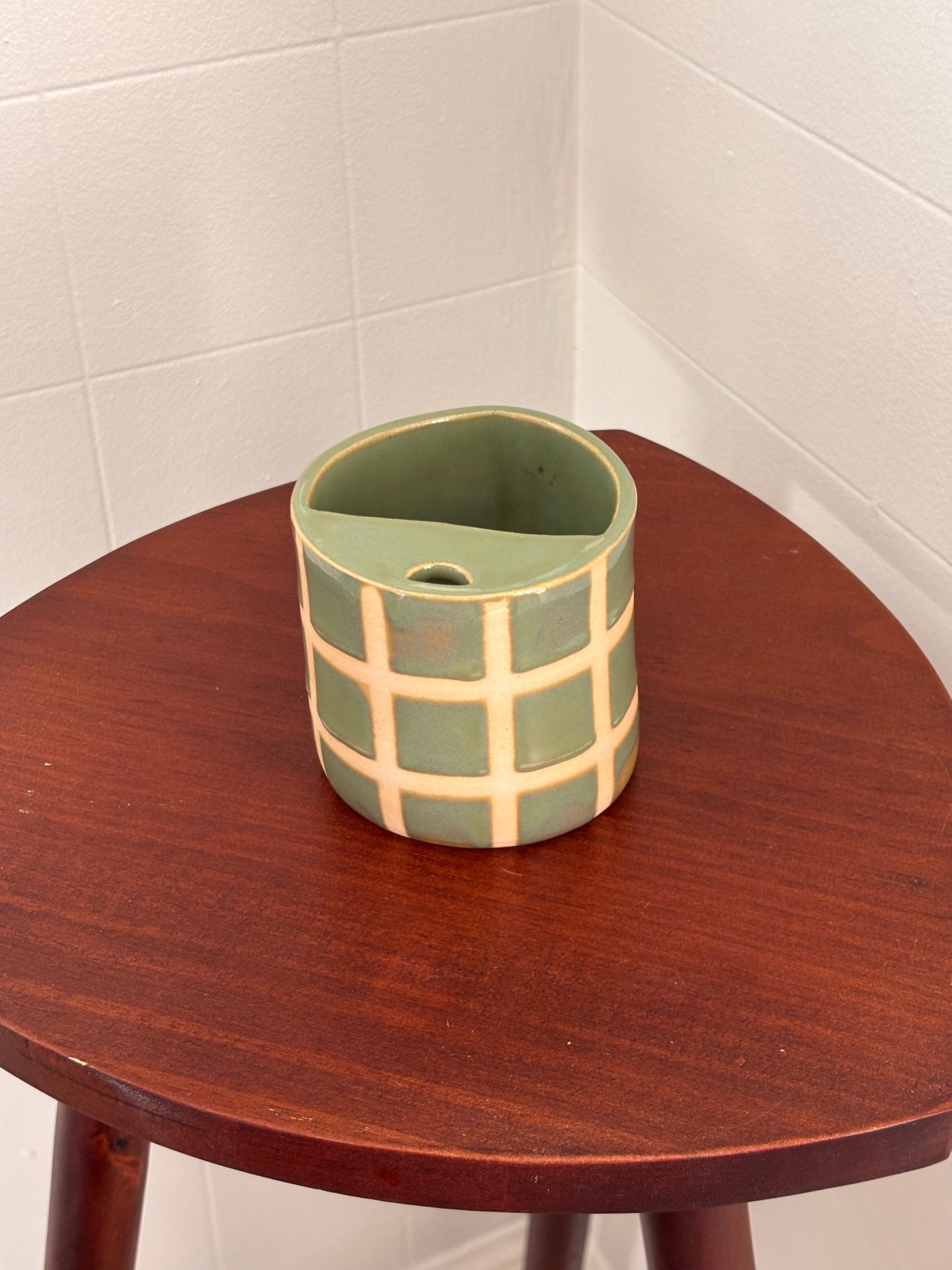 Mini Green Checked Sip Cup
