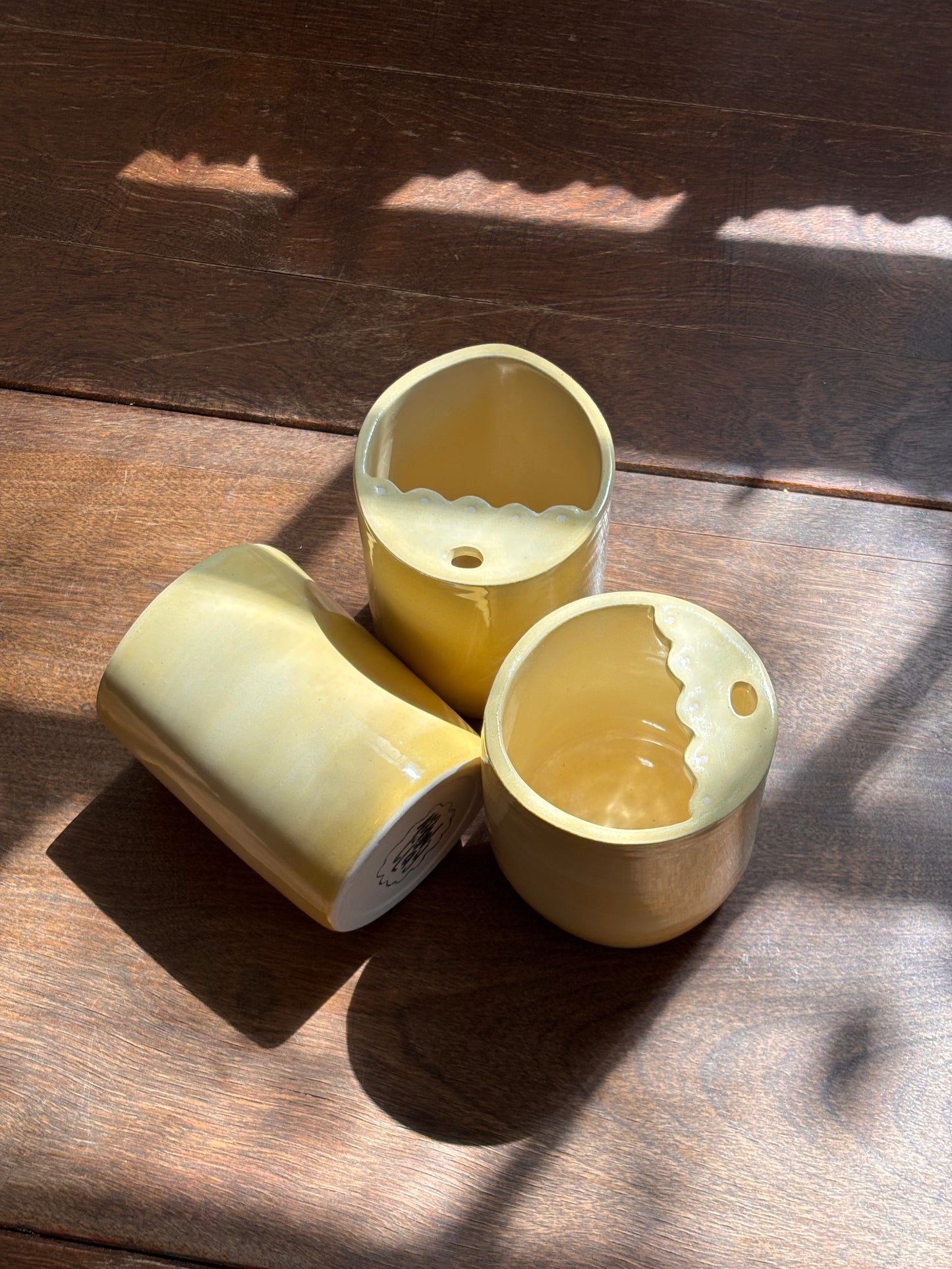 Scalloped Butter Yellow Sip Cup