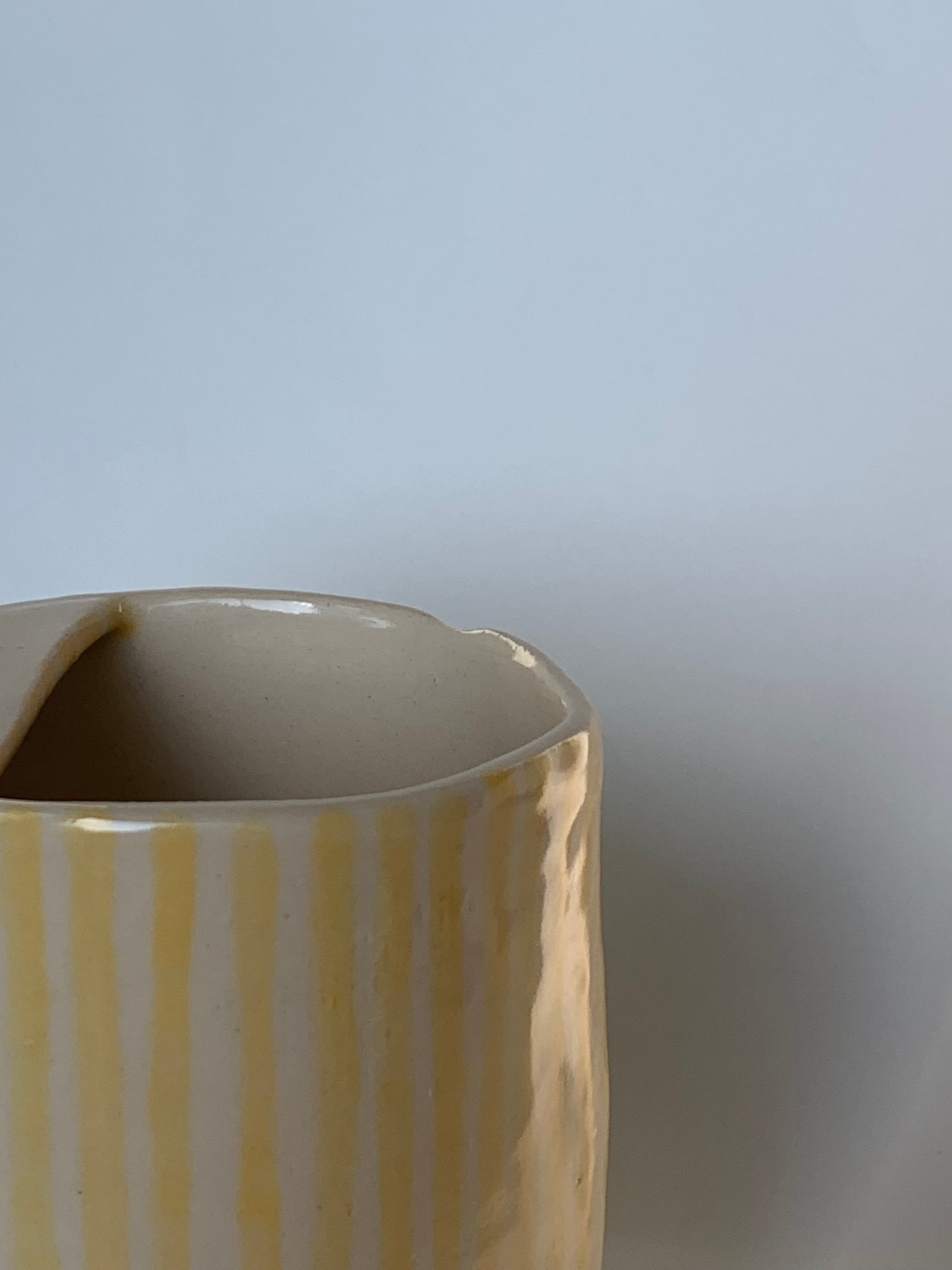 ***Sip Cup in Yellow Stripes (Flaw)