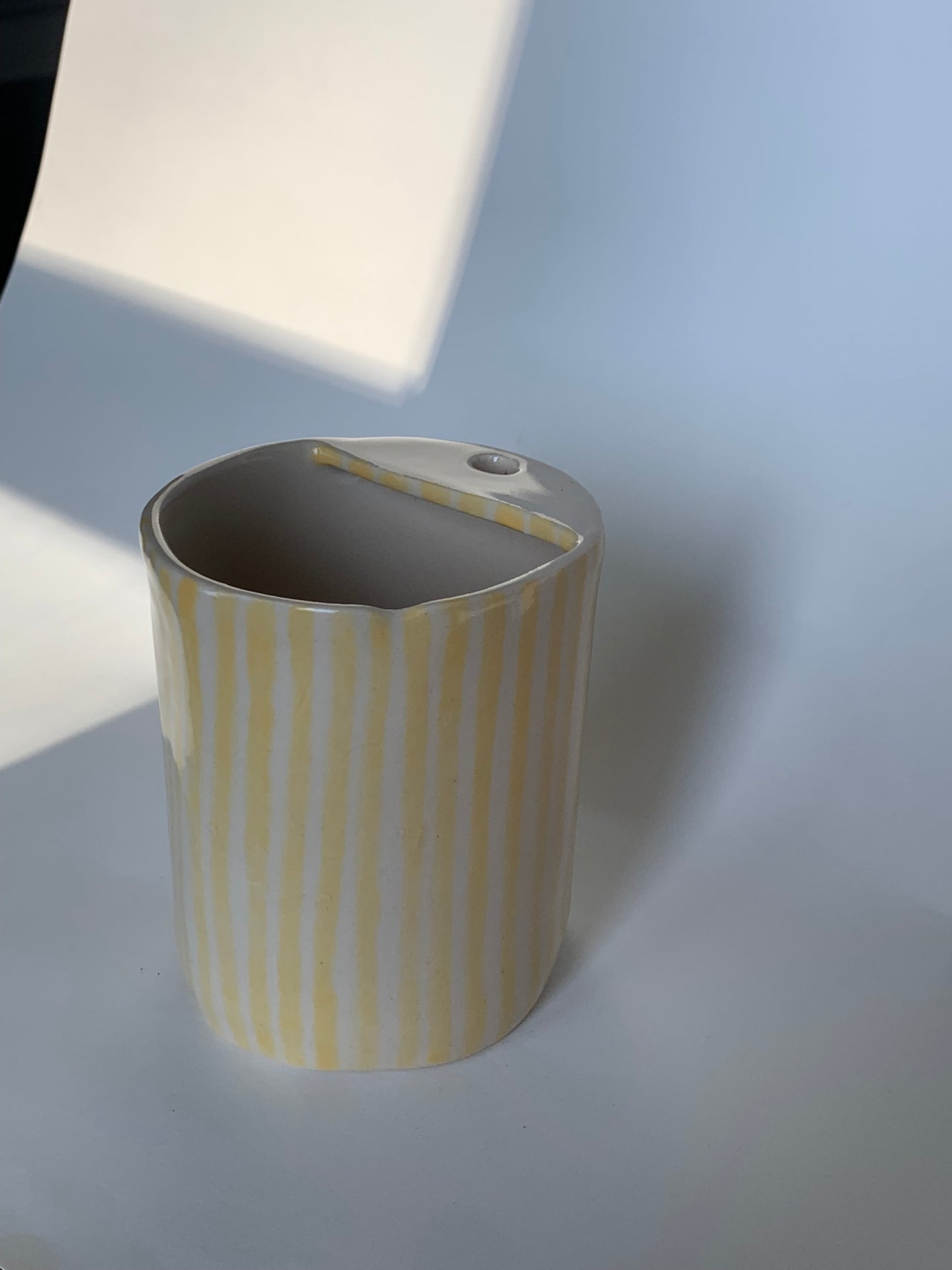***Sip Cup in Yellow Stripes (Flaw)