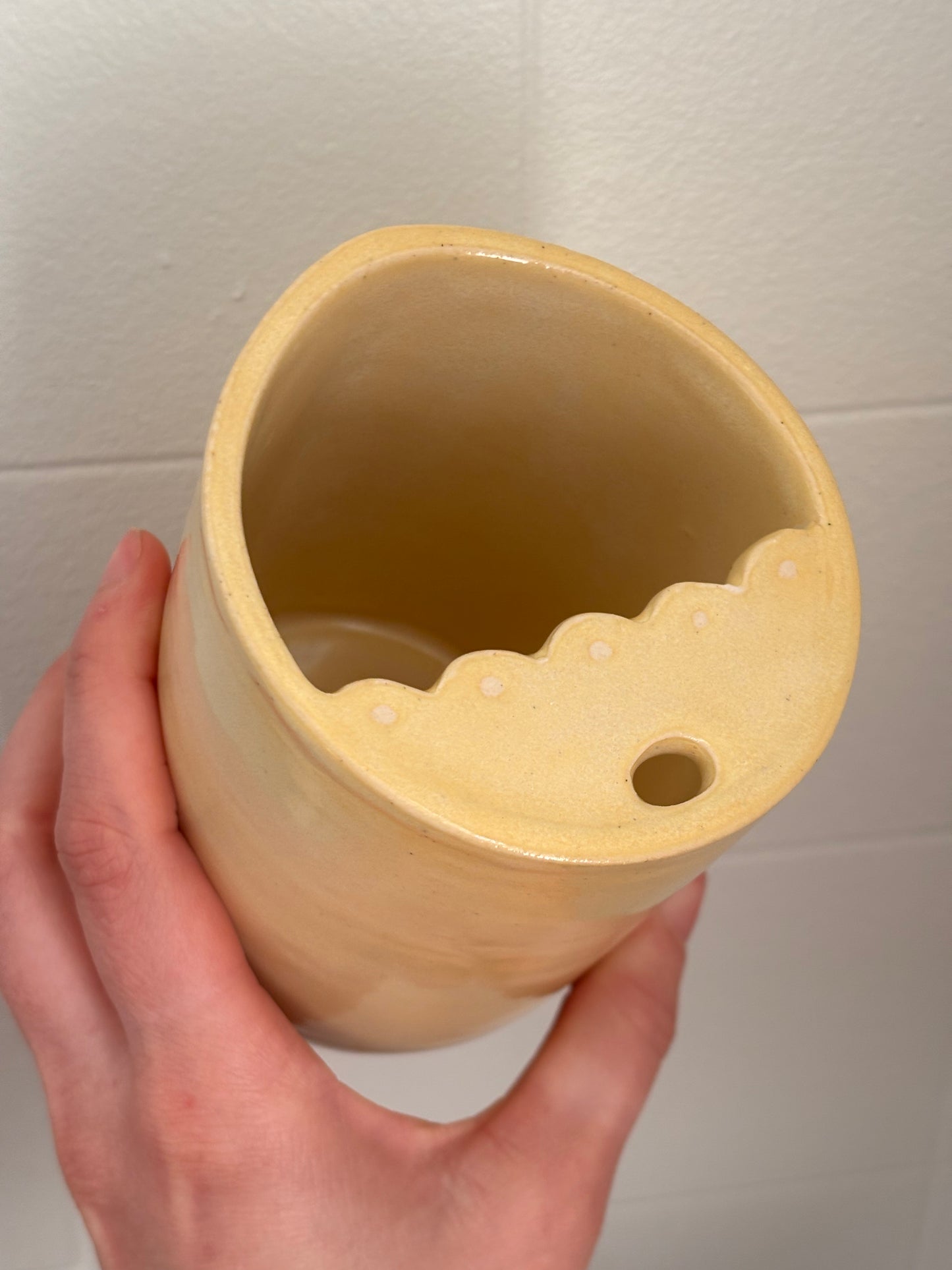 Scalloped Butter Yellow Sip Cup