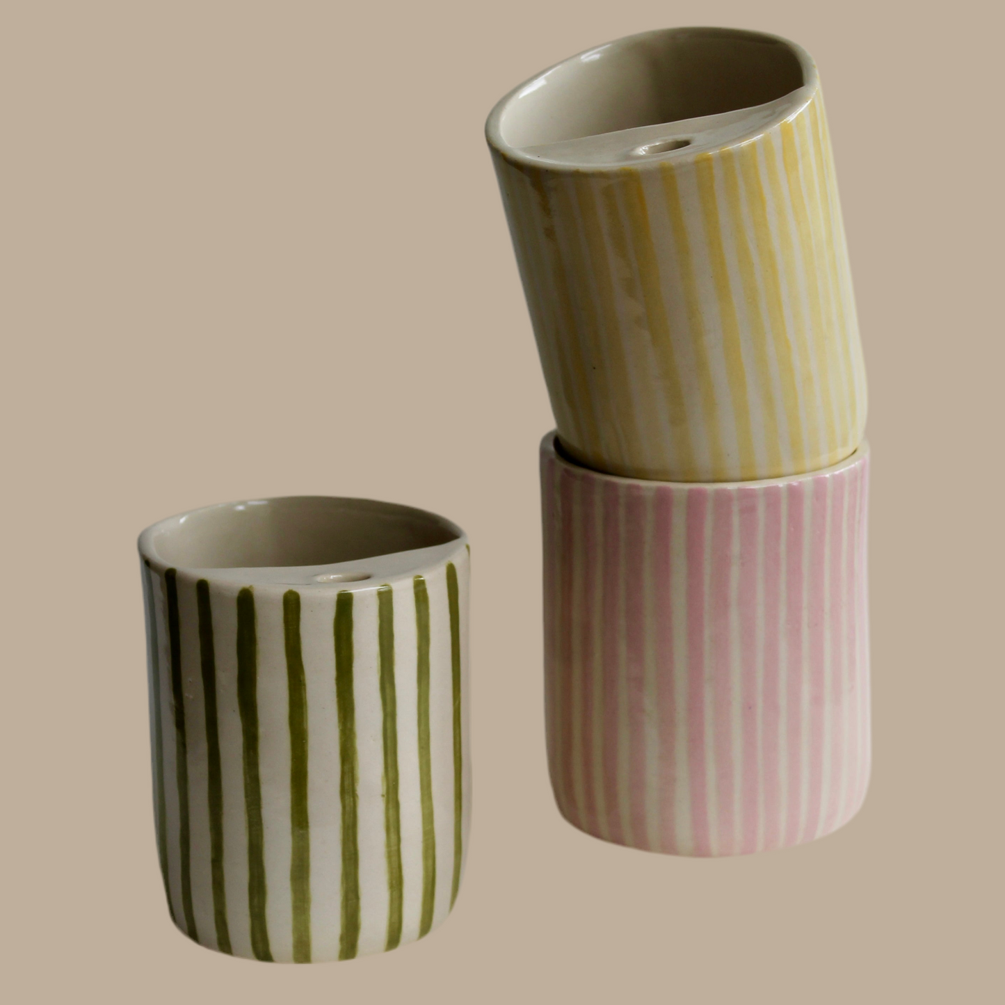 Sip Cup in Yellow Stripes