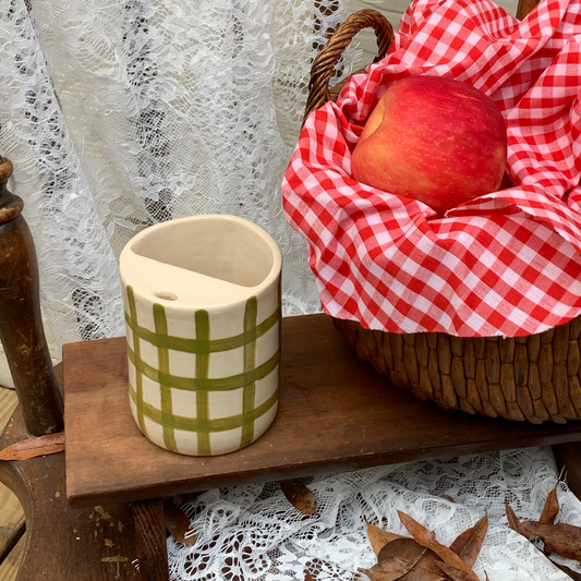 Sip Cup in Green Gingham (12oz)