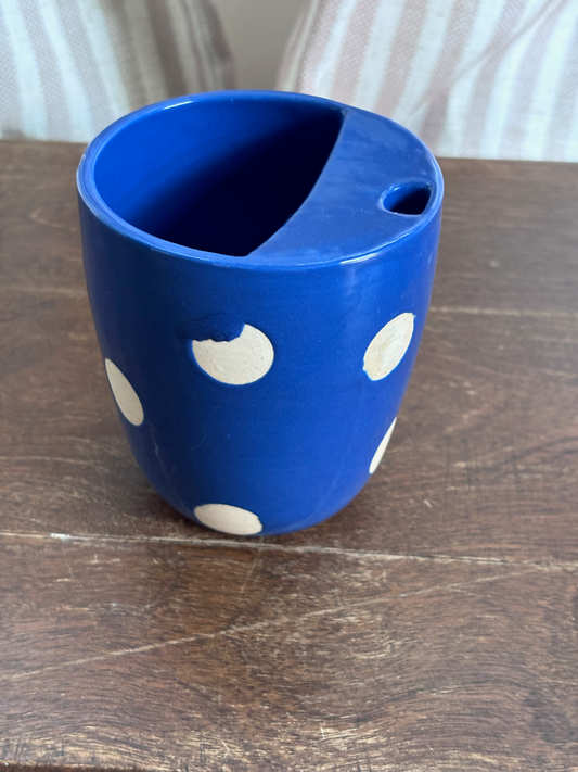 Blue Polka Dot Sip Cup (FLAW)