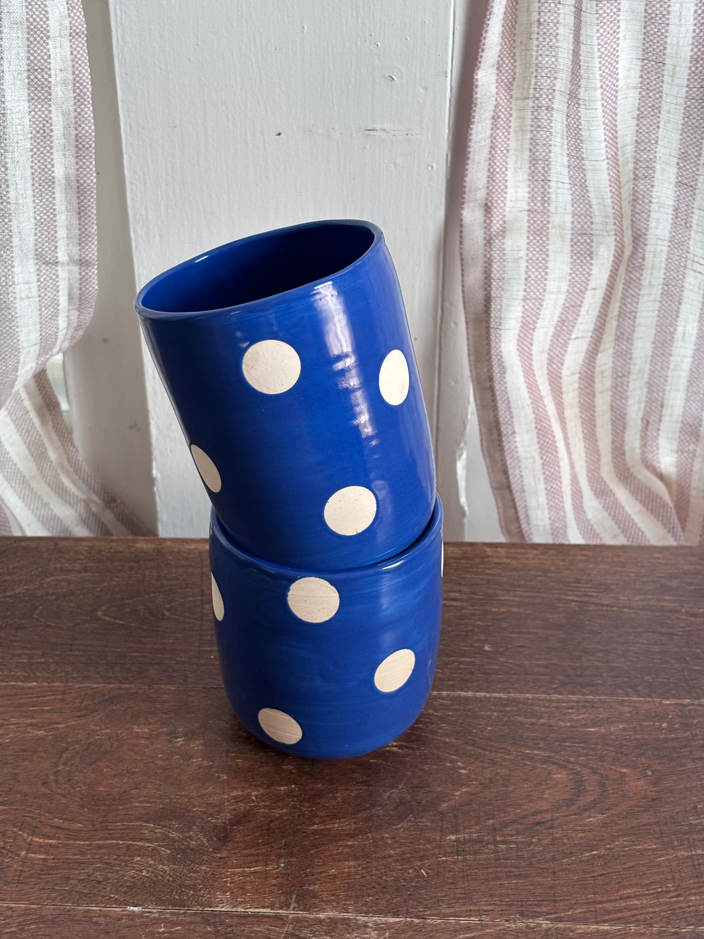 Blue Polka Dot Cup