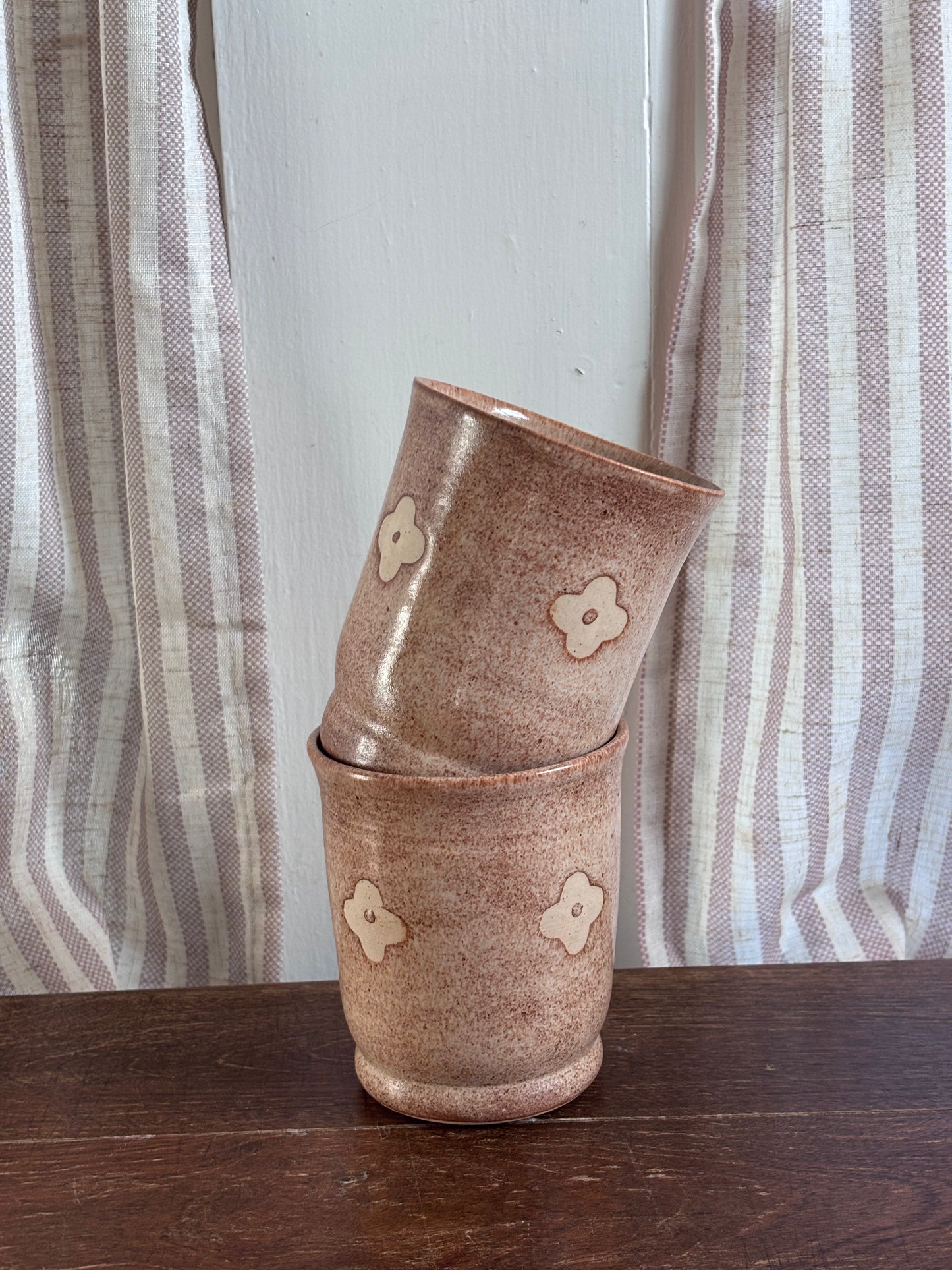 Brown Flower Flare Cup