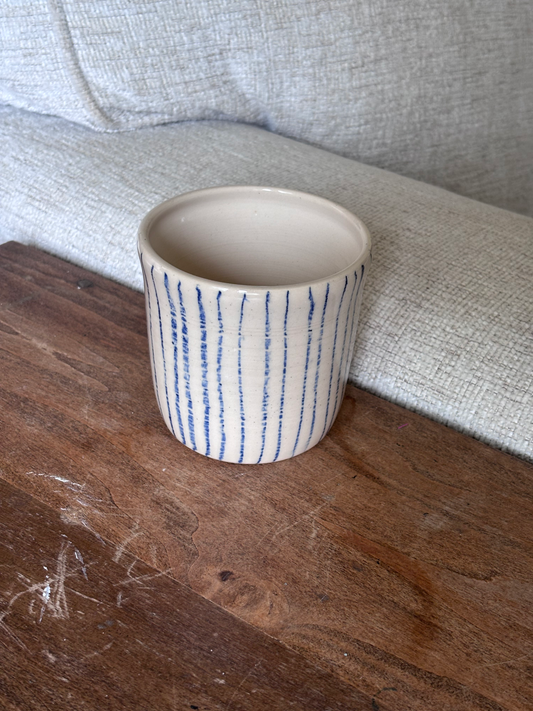 Blue Stripe Cappuccino Cup